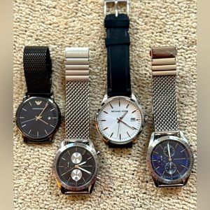 Men’s designer watches lot of 4  - 1 Emporio Armani and 3 Michael Kors